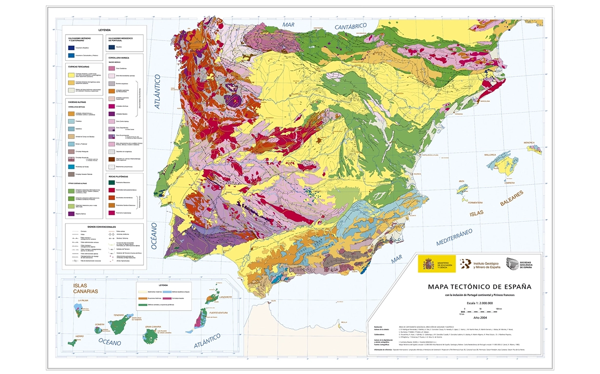 Mapa tectónico 1:2.000.000 (©IGME 2004)